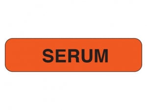 Shamrock Scientific Specialty Laboratory Clerical Label- Serum - LABEL, SERUM, 5/16"X1-1/4", RED, FL, BLK - UPCR-1041