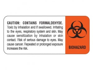 Shamrock Scientific Warning Labels - LABEL, FORMALIN, 1" X 2.25" - UPCR-6042