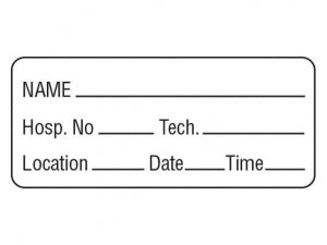 Shamrock Scientific Pathology Specimen Labels -Roll Name - LABEL, ROLL, NAME, 1"X2-1/4", WHT / BLK - UPCR-6054