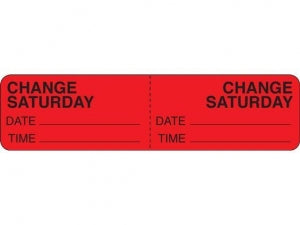 Shamrock Scientific Daily Intravenous Tubing Change Labels - Daily Intravenous IV Tubing Label for Daily Change, Saturday, 500/Roll - PA-15-S