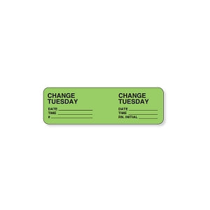 PDC Healthcare IV Set Labels - IV Set Label, Drug, Change Tuesday, Green - 59704489