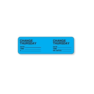 PDC Healthcare IV Set Labels - IV Set Label, Change Thursday, Blue, 1000/Roll - 59704491WW