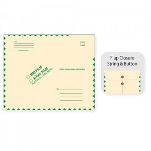 Brady Worldwide X-Ray Film Mailers - X-Ray Mailer, Open End Green Diamond Border, 15" x 18" - FMSB08