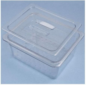 Sklar Clear Plastic Tray - Plastic Tray with Strainer and Lid, Clear, 11" x 13" x 6" - 10-3060