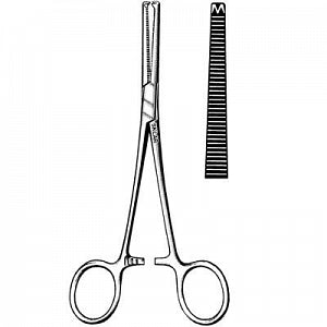 Sklar Rochester-Ochsner (Kocher) Forceps - Kocher Forcep, 1 x 2 Teeth, 5-1/2" Length, Straight - 17-2855