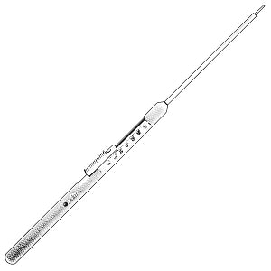 Sklar Screw Depth Gauge - Screw Depth Gauge for 4.5 and 6.5 mm Screws, Graduated to 100 mm, Size L, 8.75" - 40-1692