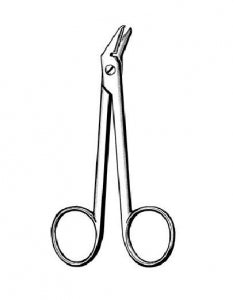 Sklar Surgi-OR Wire Cutting Scissors - Wire-Cutting Scissors, Serrated, Angled, 4.75" - 95-364