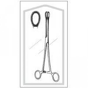 Sklar Econo Foerster Sponge Forceps - Sterile Foerster Sponge Forceps, Straight Serrated, 9.5" - 96-2533