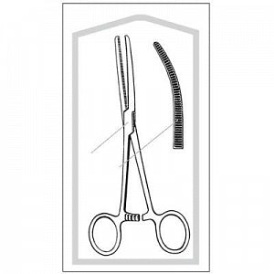 Sklar Econo Sterile Rochester-Pean Forceps - Rochester-Pean Curved Forceps, 6-1/4", Sterile - 96-2546