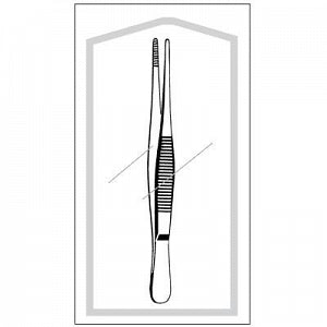 Sklar Econo Sterile Thumb Dressing Forceps - Sterile Serrated Thumb Dressing Forceps, 5", Disposable - 96-2569