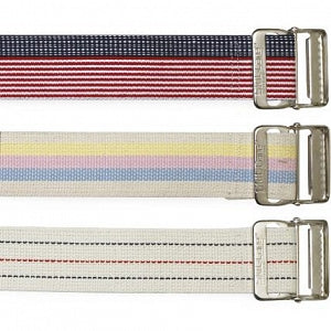 Skil-Care Cotton Gait Belts - Gain Belts, Metal Buckle, Pastel Stripe, 60" - 252070