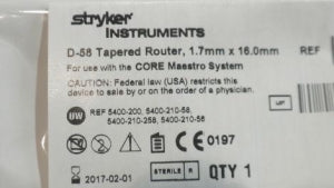 Stryker Router Instruments - Tapered Router, 1.7 mm x 16 mm, D-58 - 5400-071-058