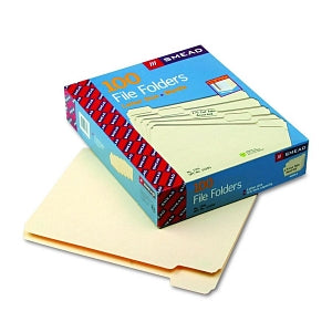 Smead Letter Size 1/5 Cut Manila File Folders - File Folders, 1/5 Cut, One-Ply Top Tab, Manila, Letter, 100/Box - 10350