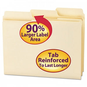 Smead SuperTab Guide-Height Reinforced Manila Folder - SuperTab Guide Height Reinforced Folders, Top Tab, Manila, Letter - 10395