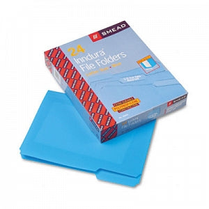 Smead 1/3 Cut Waterproof Poly File Folders - Blue 1/3 Cut Top Tab Waterproof Poly File Folders, Letter Size - 10503