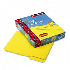 Smead 1/3 Cut Waterproof Poly File Folders - Yellow 1/3 Cut Top Tab Waterproof Poly File Folders, Letter Size - 10504