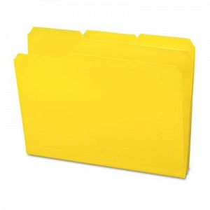 Smead 1/3 Cut Waterproof Poly File Folders - Yellow 1/3 Cut Top Tab Waterproof Poly File Folders, Letter Size - 10504