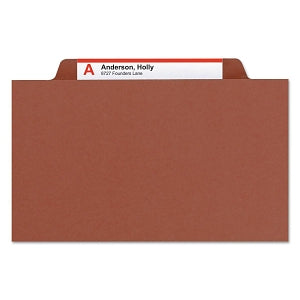 Smead Manufacturing Co. 100% Recycled Pressboard Classification Folder - Red Letter-Sized Four-Section Recycled 25 pt. Pressboard Classification Folders - 13724