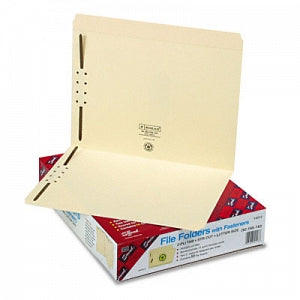 Smead Fastener Folders with Reinforced Tabs - Manila Letter-Sized Straight-Cut Top Tab Folders with Two Fasteners - 14513