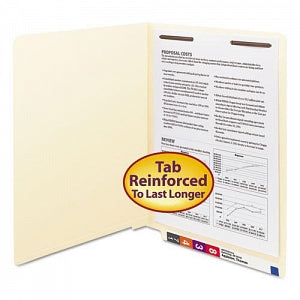 Smead One Fastener Manila Folders - End Tab Fastener Folders with Reinforced Tab, 1 Fastener, Letter, Manila - 34110