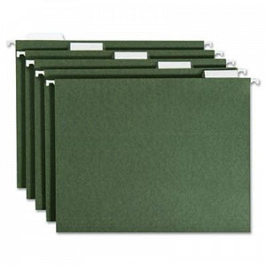 Smead Standard Green Hanging Folders - Green 1/5 Tab with Insert Hanging File Folder, Letter Size - 64055