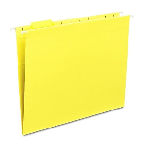 Smead 1/5 Cut Hanging File Folders - Colored Hanging File Folders, Letter, 1/5 Tab, Yellow - 64069