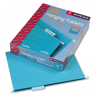 Smead 1/5 Cut Hanging File Folders - Colored Hanging File Folders, Letter, 1/5 Tab, Teal - 64074