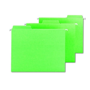 Smead FasTab Hanging File Folder - FasTab Hanging Folders, Letter, 1/3 Tab, Green - 64098