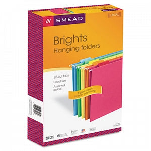 Smead 1/5 Cut Hanging File Folders - Colored Hanging File Folders, Legal, 1/5 Tab, Assorted - 64159