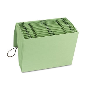 Smead Recycled Color 12 Pocket Expanding File - Green 12-Pocket 100% Recycled Color Expanding File, Letter Size - 70778