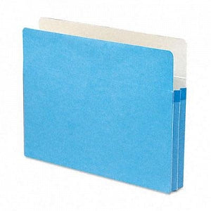 Smead Expansion Colored File Pockets - Blue 1-3/4" Capacity Straight Cut Tab Expanding File Pocket, Letter Size - 73215