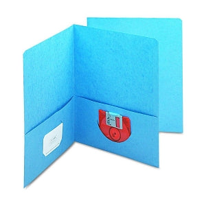 Smead Two-Pocket Folders with Business Card and DVD Slots - Blue Standard 2-Pocket Folders with Business Card and CD / DVD Slots, Letter Size - 87852