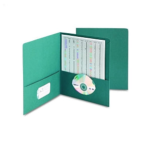 Smead Two-Pocket Folders with Business Card and DVD Slots - Teal Standard 2-Pocket Folders with Business Card and CD / DVD Slots, Letter Size - 87867