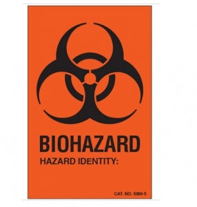 Shamrock Scientific Biohazard Warning Identification Labels - Biohazard Label, 3-1/2" x 2-1/4" - SBH-5