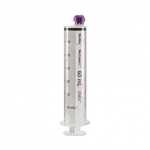 NeoMed ENFit Compliant NeoConnect Pharmacy Syringes - NeoConnect Pharmacy Syringe with ENFit Connector, Clear Barrel with Purple Gradient Markings, 60 mL - BP-S60NC