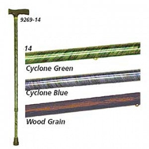 -Top Canes by Performance Health Wood Der - Derby Top Cane, Cyclone, Adjustable, Green - 926914