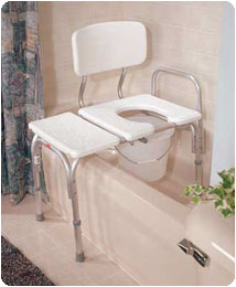 Carex Transfer Bench With Commode by Performance Health