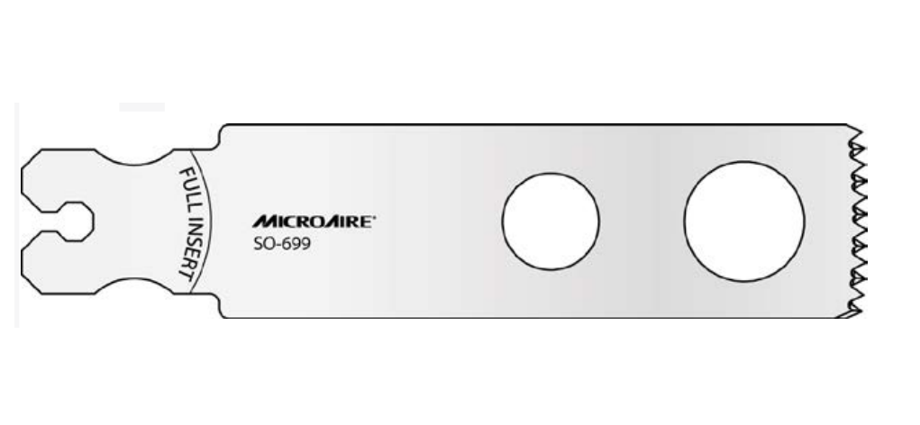 MicroAire Surgical Sagittal Saw Blades - Sagittal Saw Blade, 25.4 mm x 85 mm x 1.19 mm - SO-699