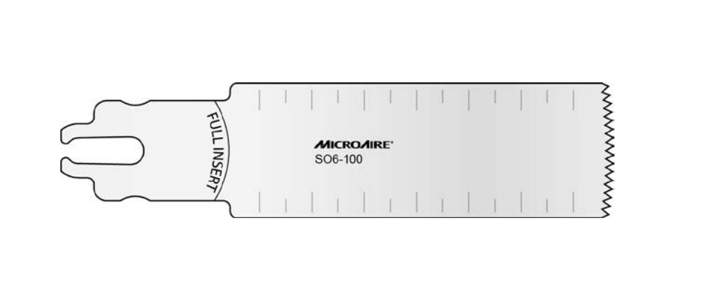 Microaire Surgical Oscillating Blades - BLADE, SAW, OSC, SYSTEM 6, 25MMX73MMX1MM - SO6-100