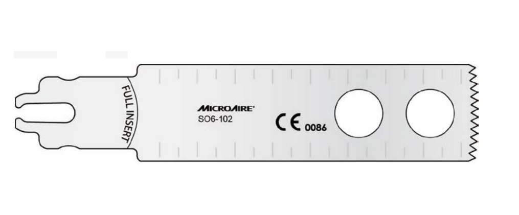 Microaire Surgical Oscillating Blades - BLADE, SAW, OSC, SYSTEM 6, 25MMX89.5MMX1MM - SO6-102