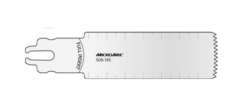 Microaire Surgical Oscillating Blades - BLADE, SAW, OSC, SYSTEM 6, 25MMX73MMX1MM - SO6-105