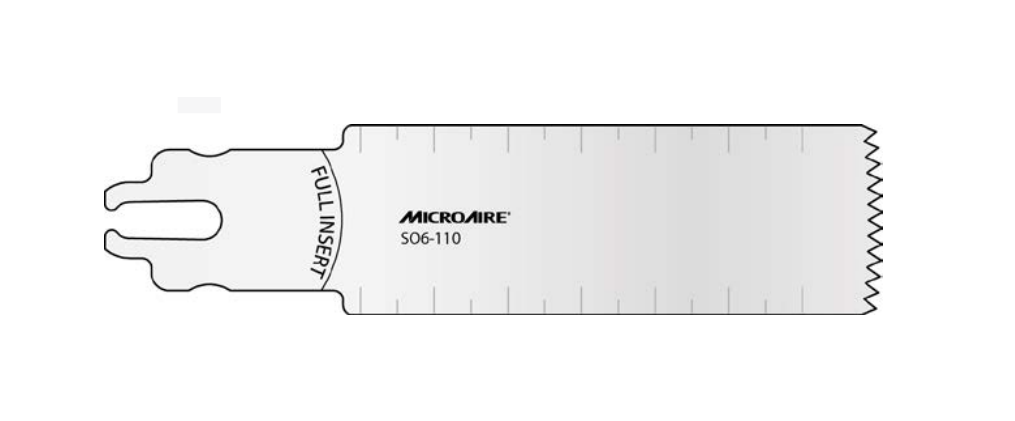 Microaire Surgical Oscillating Blades - BLADE, SAW, OSC, SYSTEM 6, 25MMX73MMX1.47MM - SO6-110