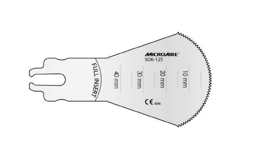 Microaire Surgical Oscillating Blades - BLADE, SAW, OSC, SYST 6, 40.5MMX47.5MMX1.1MM - SO6-125