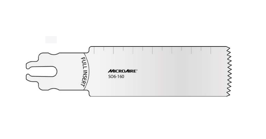 Microaire Surgical Oscillating Blades - BLADE, SAW, OSC, SYST 6, 25MMX73MMX1.3MM - SO6-160