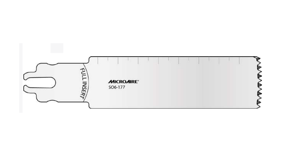 Microaire Surgical Oscillating Blades - BLADE, SAW, OSC, SYST 6, 25MMX86.5MMX1.32MM - SO6-177