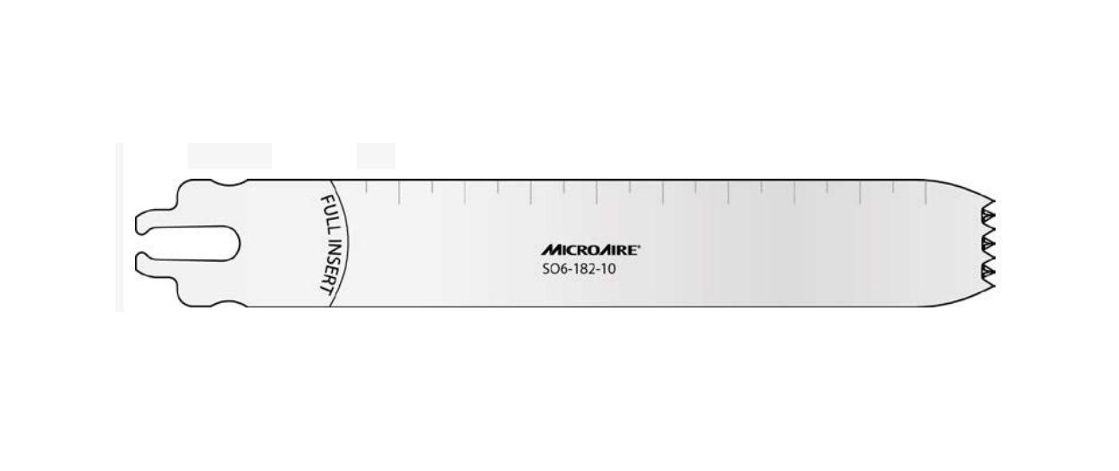 Microaire Surgical Oscillating Blades - BLADE, SAW, OSC, SYST 6, 18.5MMX100MMX1.24MM - SO6-182-10