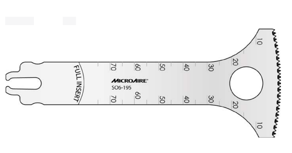 Microaire Surgical Oscillating Blades - BLADE, SAW, OSC, SYST 6, 48.5MMX90MMX0.96MM - SO6-195