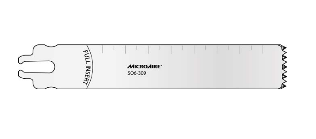 Microaire Surgical Oscillating Blades - BLADE, SAW, OSC, SYSTM 6, 19MMX84.5MMX0.89MM - SO6-309