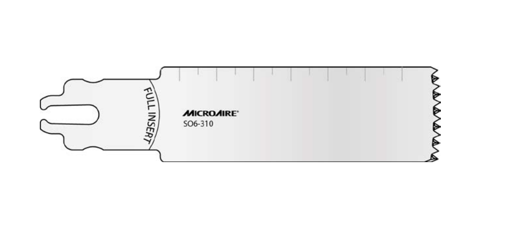 Microaire Surgical Oscillating Blades - BLADE, SAW, OSC, SYSTM 6, 25MMX73MMX1.24MM - SO6-310