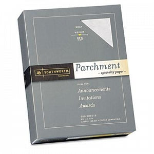 Southworth Company Parchment Specialty Paper - Parchment Specialty Paper, 24 lb., 8-1/2" x 11", Gray - 974C